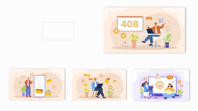 Flat 2D Empty States Concept Scene Vector Design Animation Scene