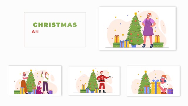 Christmas Festival Special Character 2D Animation Scene