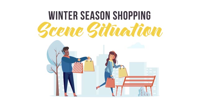 Winter Season Shopping Scene Situation