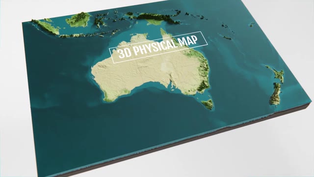 3D Physical Map Australia And Oceania