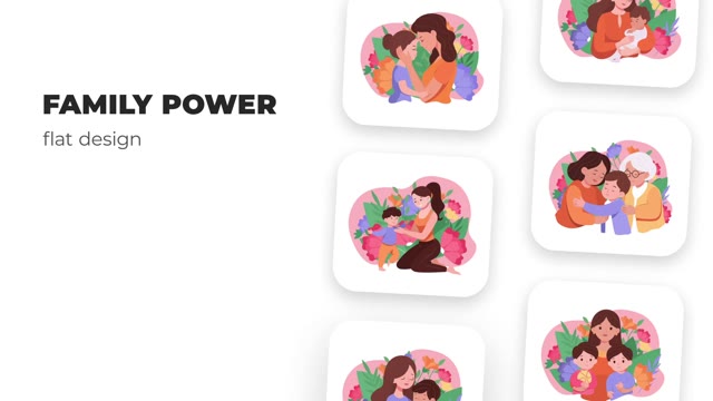 Family Power Flat Design