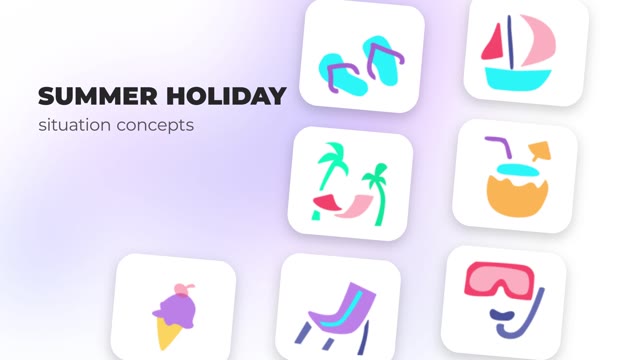 Summer Holiday Icons Set