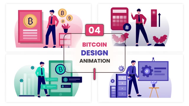 Bitcoin Design Illustration Animation Scene