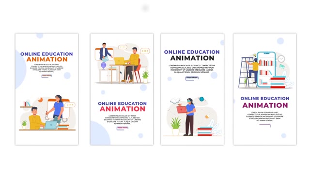 Elearning Character 2D Vector Instagram Story