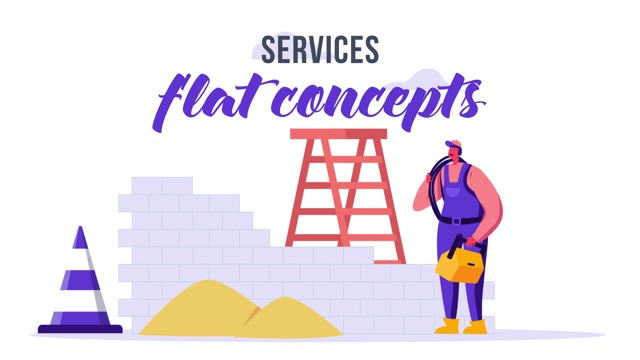 Services Flat Concept