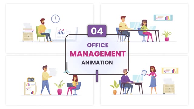 Office Management Illustration Animation Scene