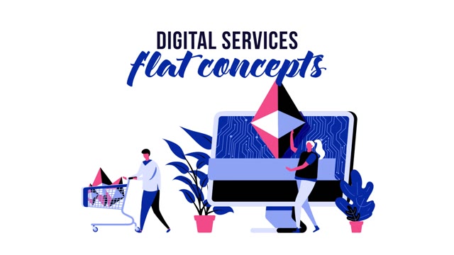 Digital Services Flat Concept