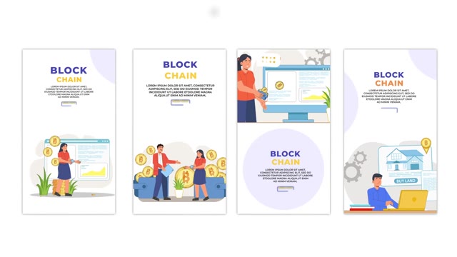 Nft And Blockchain Technology Cartoon Character Instagram Story