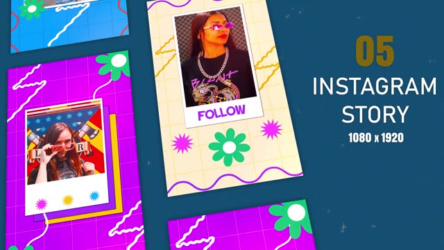 Funky Style Instagram Story Frames After Effects Template