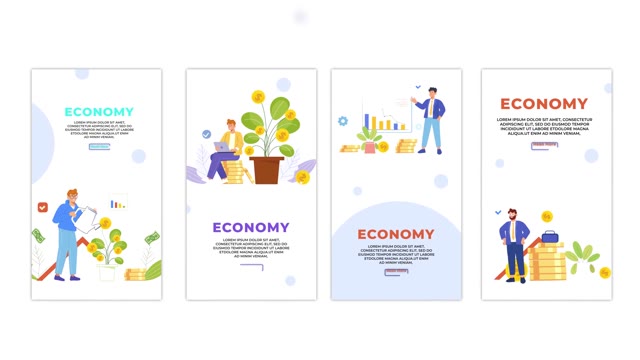 Online Earning Flat Style Vector Animation Instagram Story