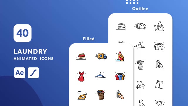 Laundry Animated Icons After Effects