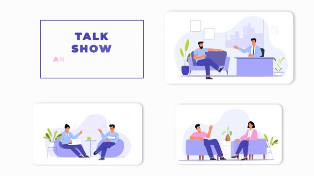 Talking Flat Character Animation Scene