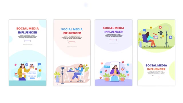 Vector Social Media Influencer Animated Instagram Story