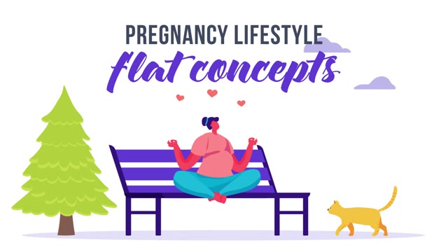 Pregnancy Lifestyle Flat Concept