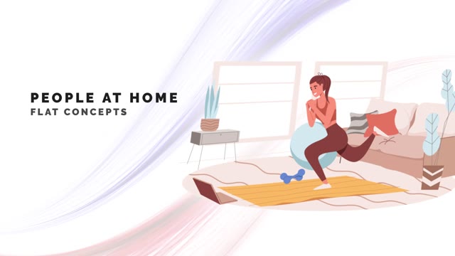 People At Home Flat Concept