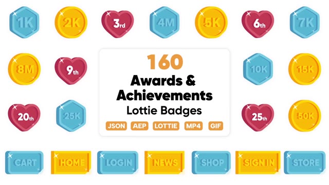 Awards Achievements Lottie Badges
