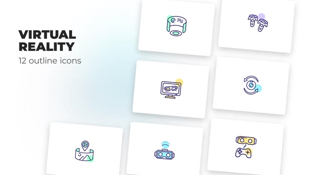 Virtual Reality Utline Icons