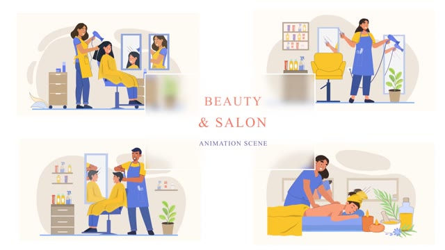 Beauty And Salon Animation Scene
