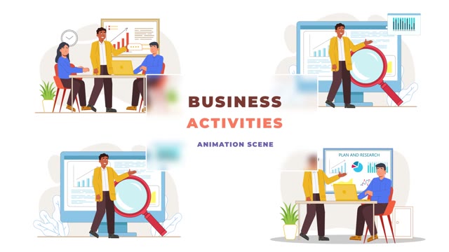 Business Meeting Activities Animation Scene