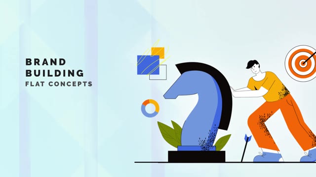 Brand Building Flat Concept
