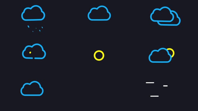 Weather Line Icons Pack For After Effects