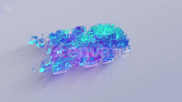 Digital White Clean 3D Logo Glitch