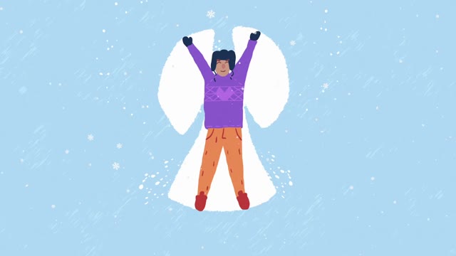 Cartoon Snow Angel Logo After Effects