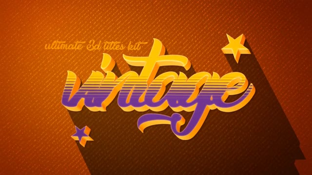 4K Vintage Retro 10 Logo Text Intro Pack