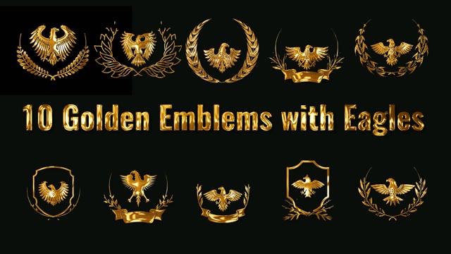 10 Golden Emblems With Eagles