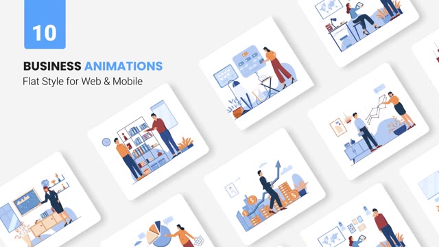 Business Marketing Animations Flat Concept