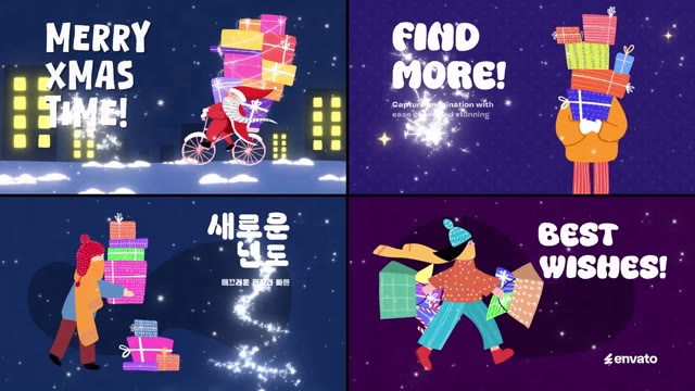 Xmas Gifts Slides For After Effects