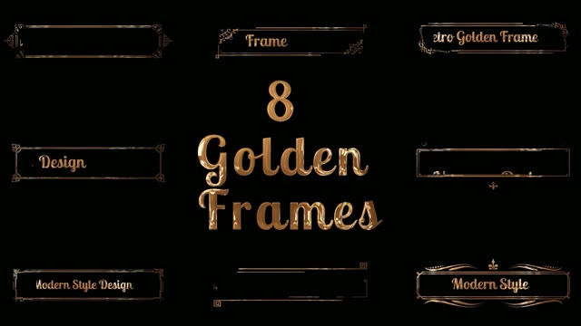 8 Golden Art Nouveau Frames