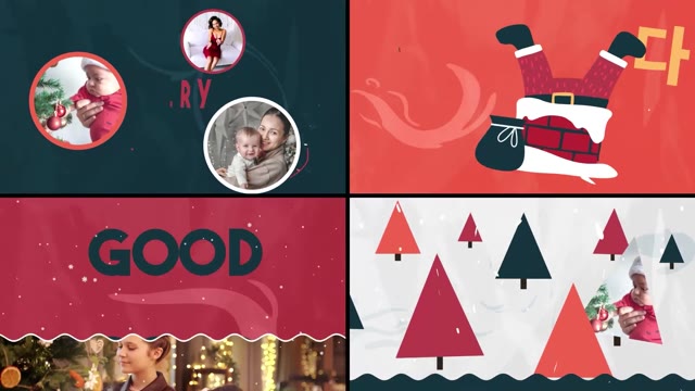 Christmas Cartoon Typography Scenes For After Effects
