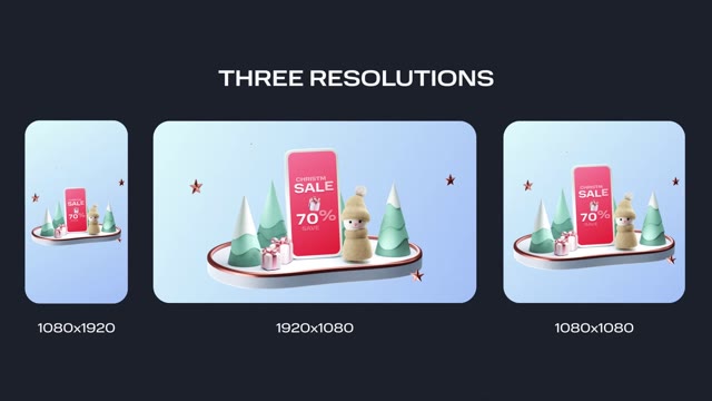 Animation Christmas Card 3D Sale Poster Logo Reveal