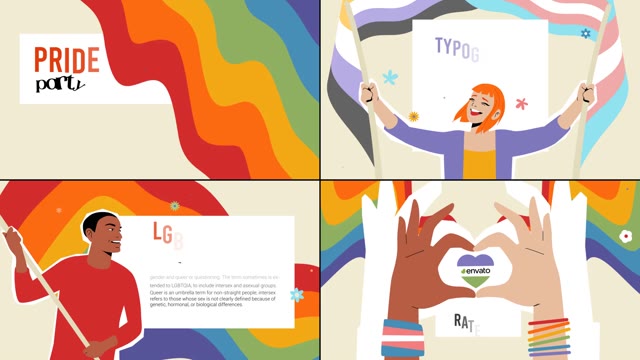 Lgbtq Typography Slides For After Effects