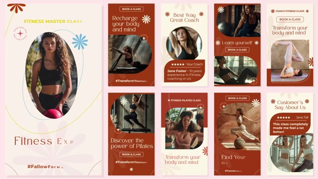 Fitness Pilates Sports Instagram Stories