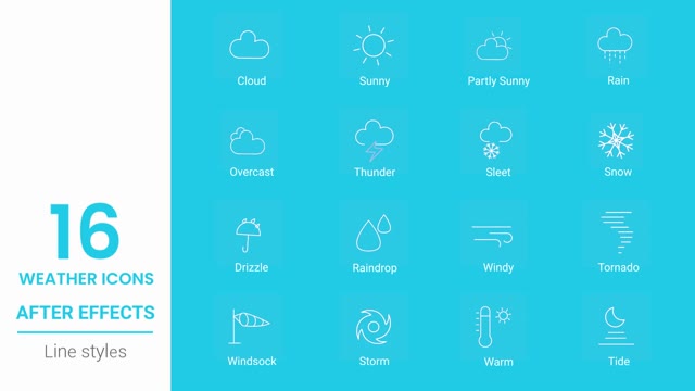 Weather Icon Line Pack