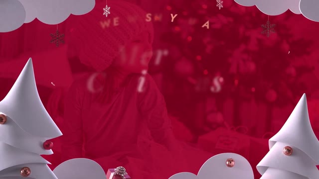 Christmas Greeting Paper Cutout