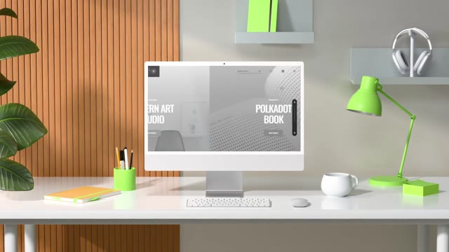 Sweet Room Animated 3D Desktop Mockups Website Presentation