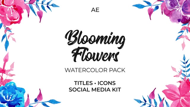 Blooming Flowers Watercolor Pack