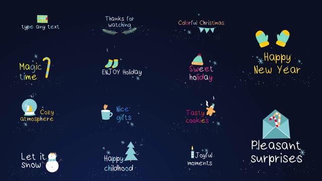 Colorful Christmas Titles After Effects