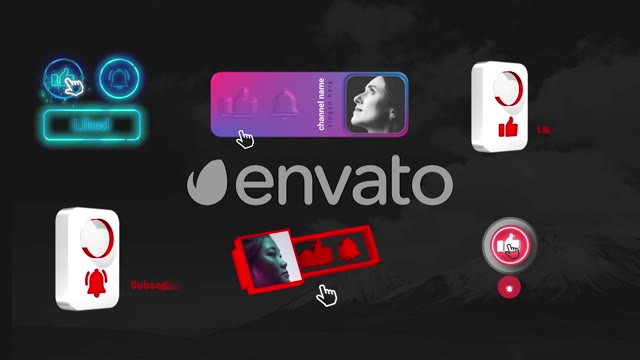 Youtube Trendy Subscribe Elements