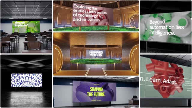 Futuristic 3D Conference Stage Display Mockups