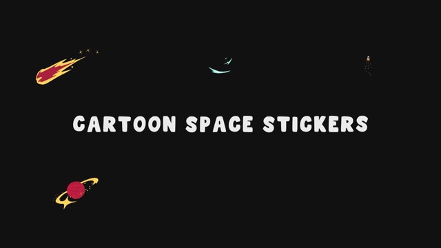 Cartoon Space Stickers For After Effects