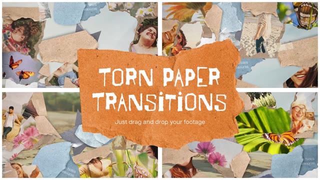 Torn Paper Scrapbook Transitions