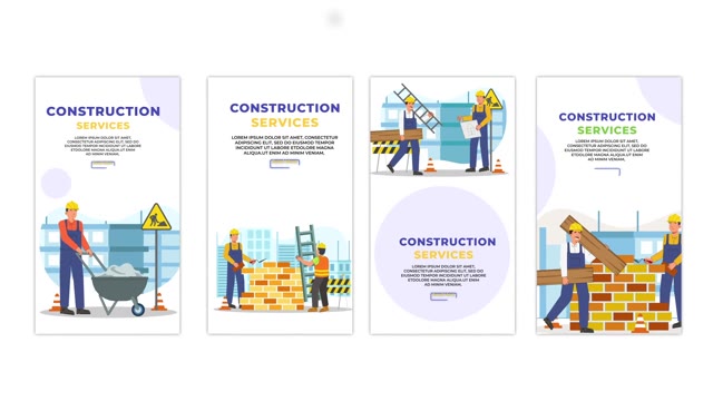 Construction Job Labor Flat Design Instagram Story
